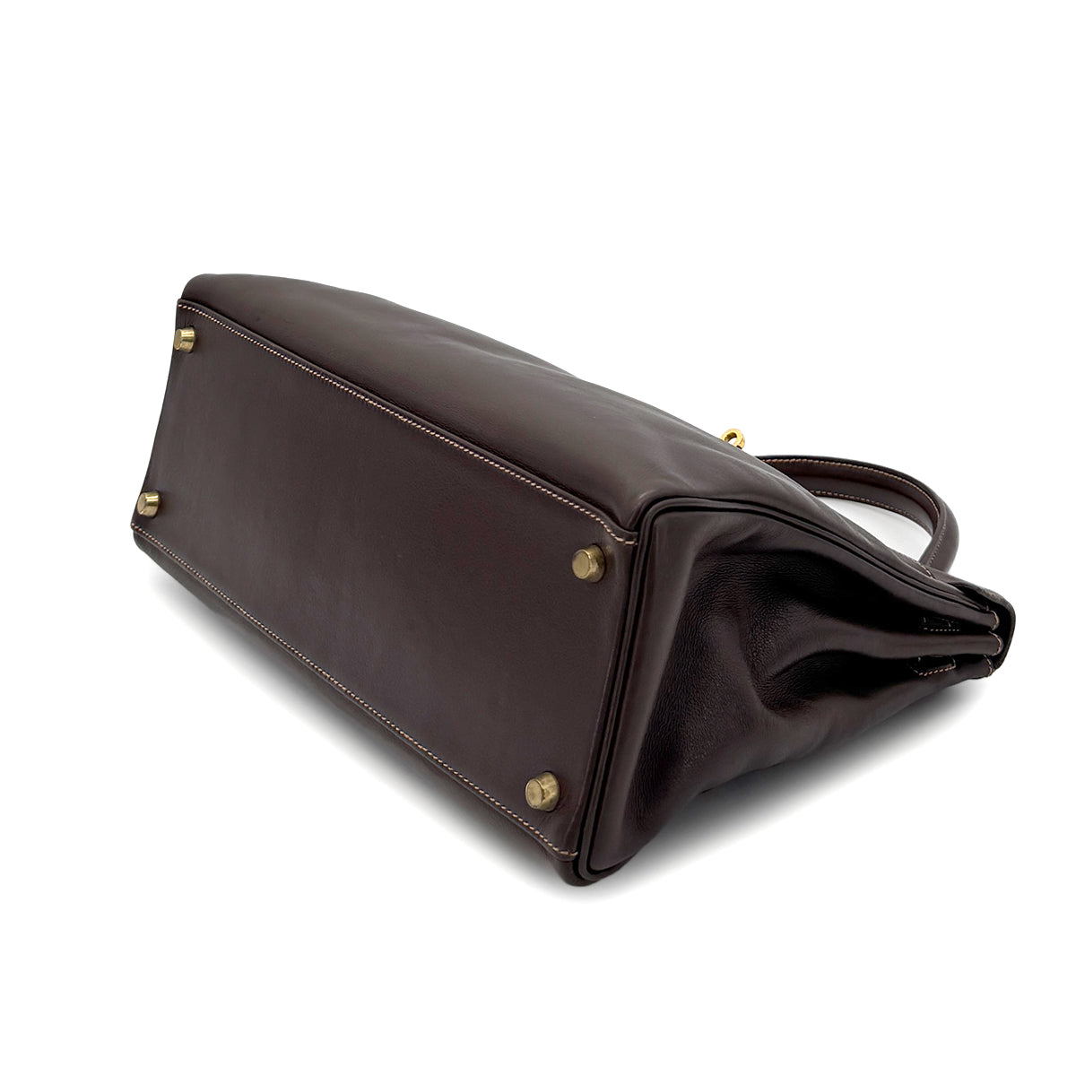 HERMES KELLY 32 RETOURNE HAVANNE GULLIVER HAND SHOULDER BAG 〇Z GHW 90279587