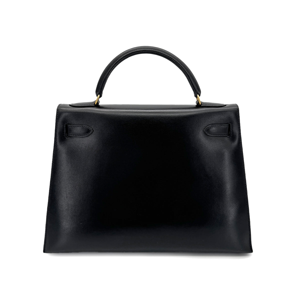 HERMES KELLY 32 SELLIER BLACK BOXCALF HAND SHOULDER BAG 〇A GHW 90279589