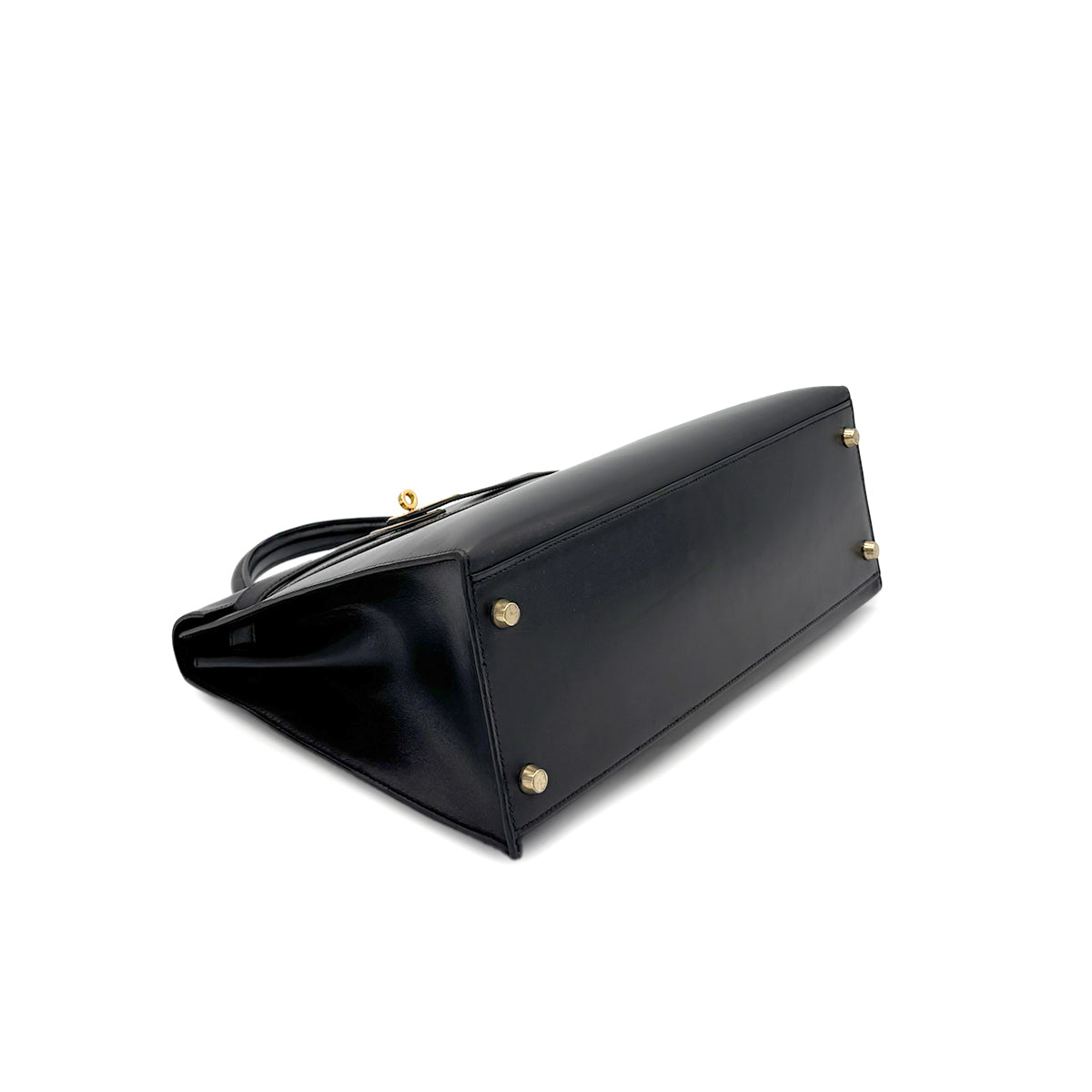 HERMES KELLY 32 SELLIER BLACK BOXCALF HAND SHOULDER BAG 〇A GHW 90279589