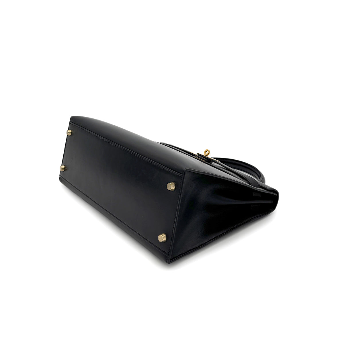 HERMES KELLY 32 SELLIER BLACK BOXCALF HAND SHOULDER BAG 〇A GHW 90279589