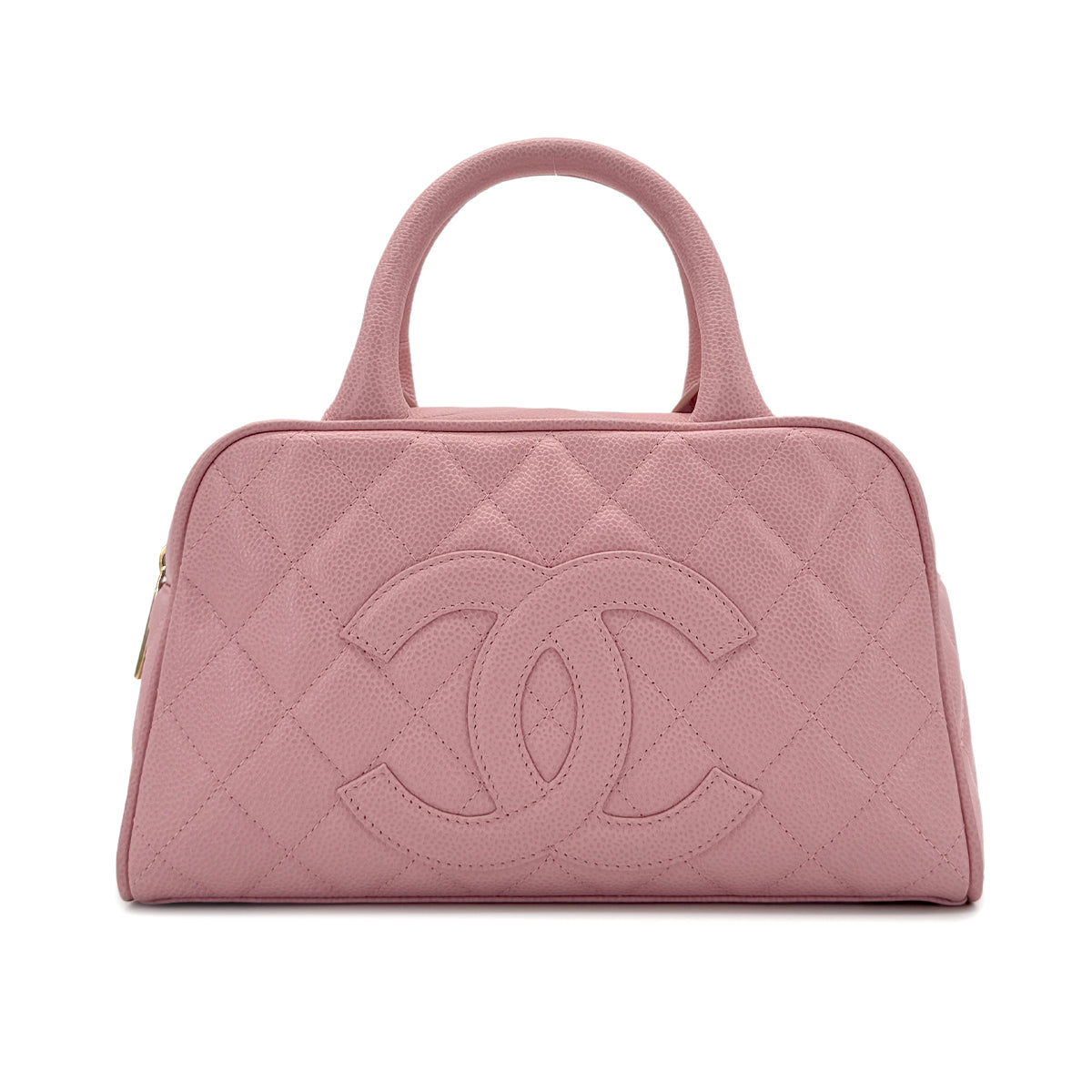 CHANEL VINTAGE MINI BOSTON HAND BAG PINK CAVIAR SKIN 90279594