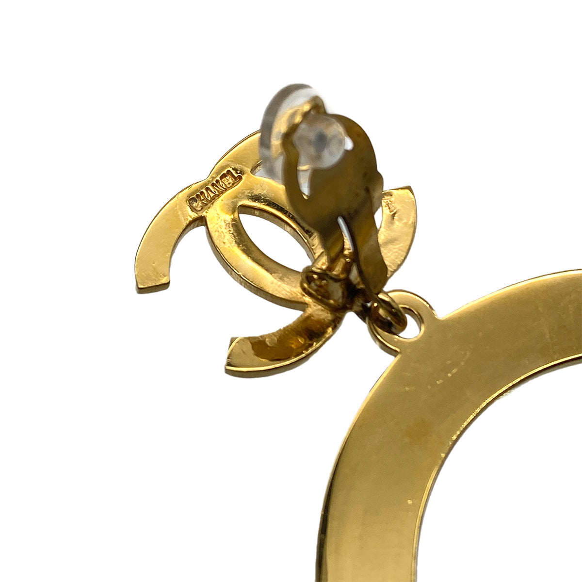 CHANEL VINTAGE EARRINGS COCOMARK HOOP GOLD ACCESSORY 90279704