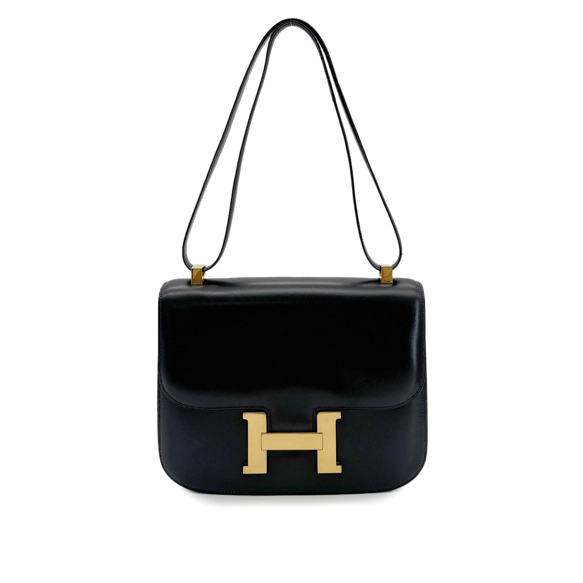 HERMES CONSTANCE 24 BLACK BOXCALF SHOULDER BAG 〇E GHW 90279719