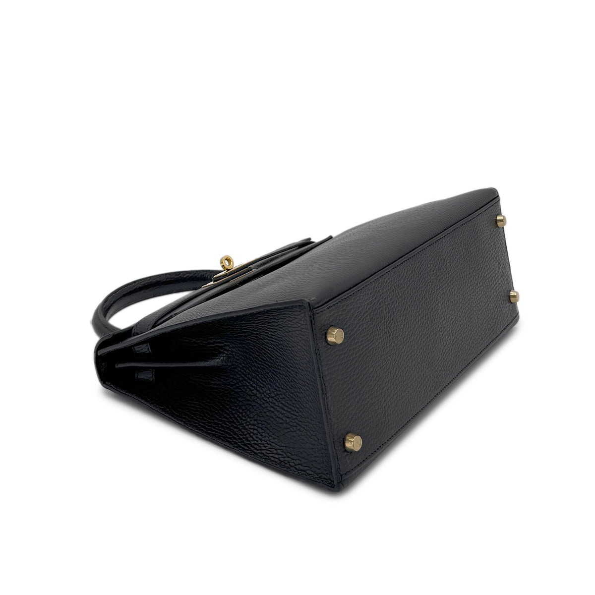 HERMES KELLY 28 SELLIER BLACK ARDENNES HAND SHOULDER BAG 〇Y SHW 90279720