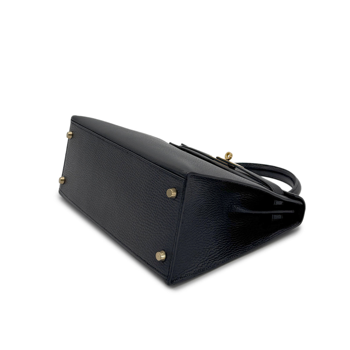 HERMES KELLY 28 SELLIER BLACK ARDENNES HAND SHOULDER BAG 〇Y SHW 90279720