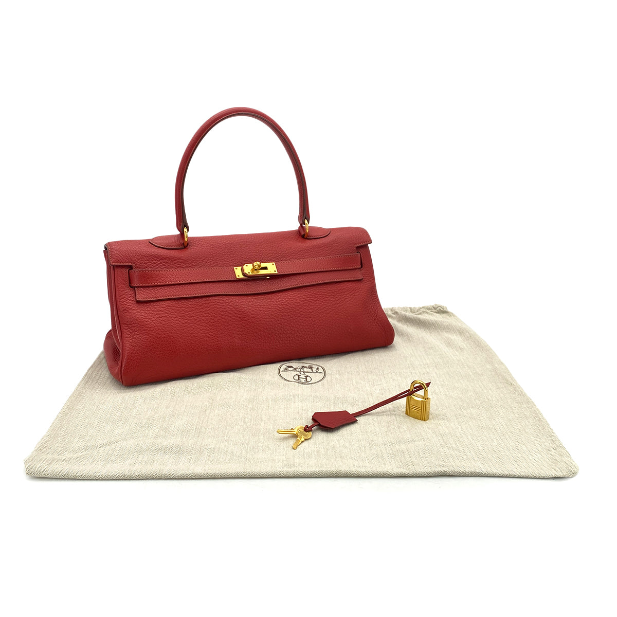 HERMES SHOULDER KELLY 42 ROUGE GARANCE TAURILLON CLEMENCE HAND SHOULDER BAG □M GHW 90279722
