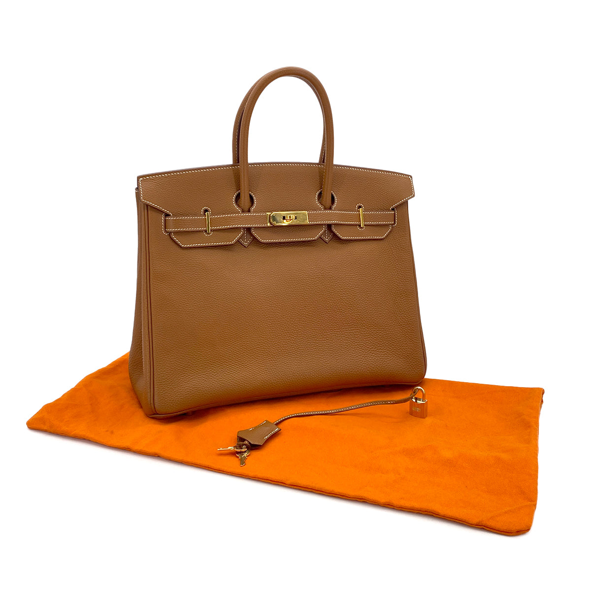 HERMES BIRKIN 35 GOLD TOGO HAND BAG □H GHW 90279723