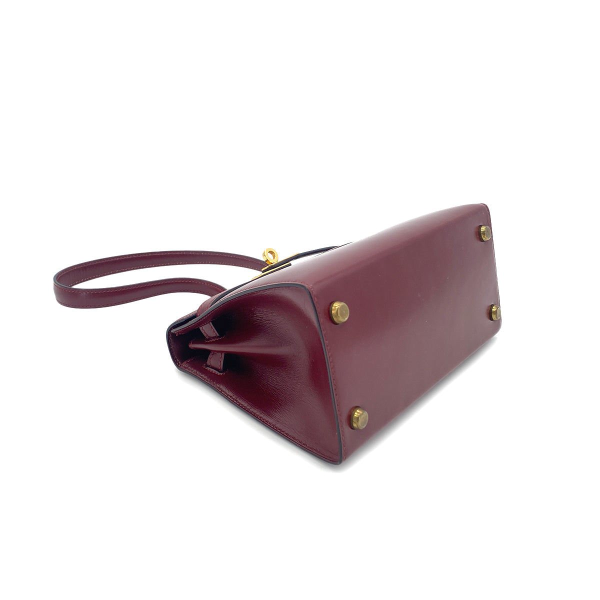 HERMES MINI KELLY 20 SELLIER ROUGE H BOXCALF SHOULDER BAG GHW 90279724