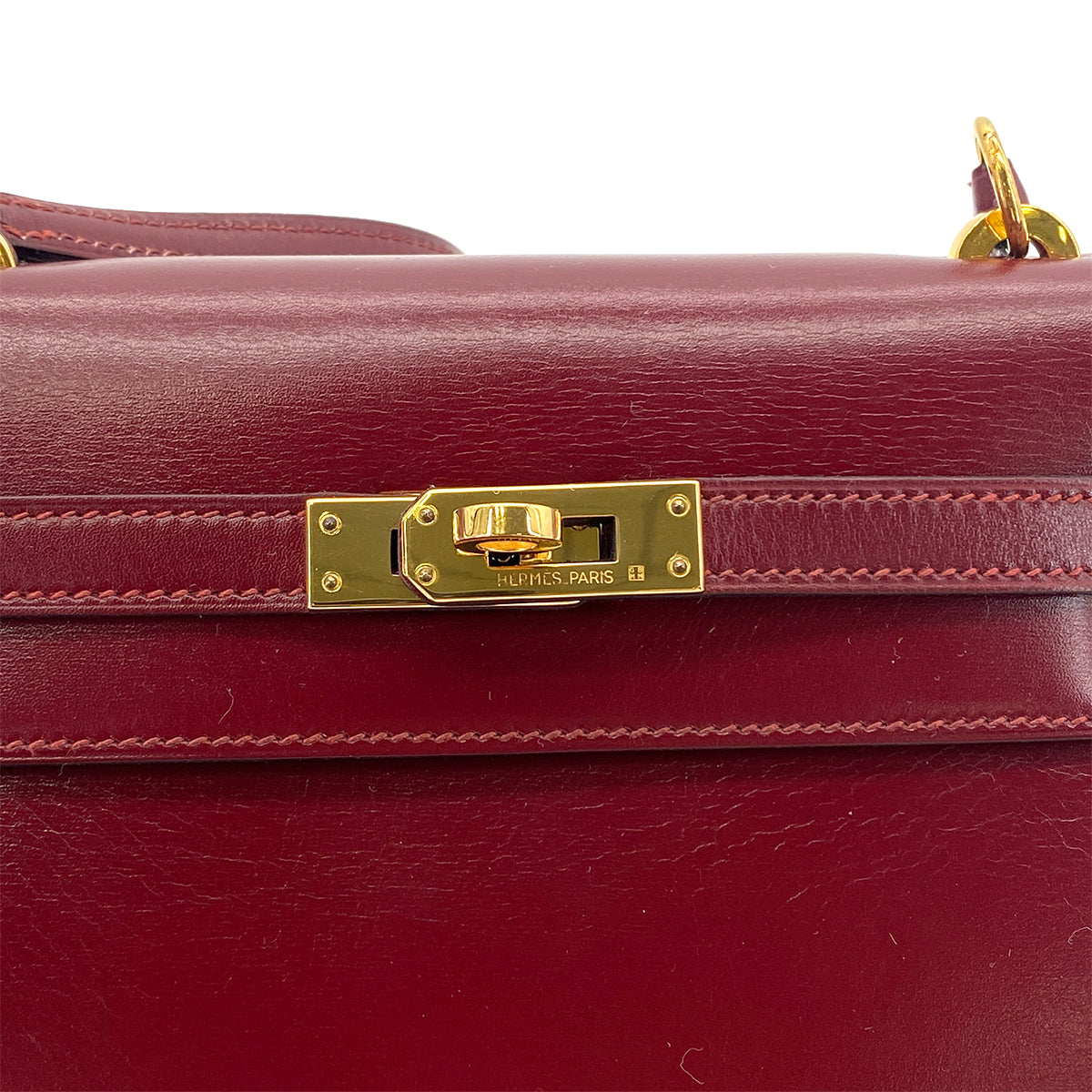 HERMES MINI KELLY 20 SELLIER ROUGE H BOXCALF SHOULDER BAG GHW 90279724