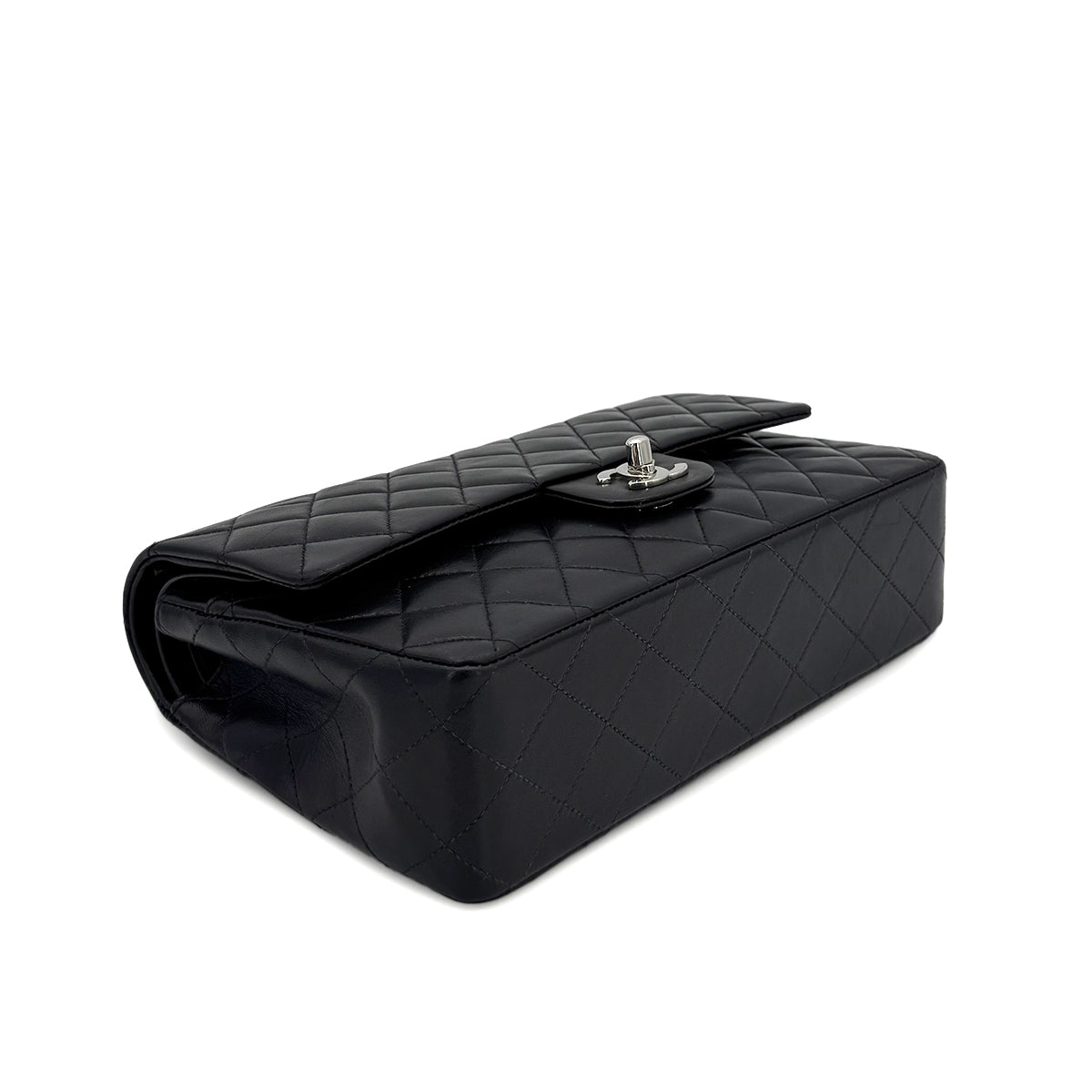 CHANEL VINTAGE CLASSIC FLAP MEDIUM CHAIN SHOULDER BAG BLACK LAMB SKIN 90279725