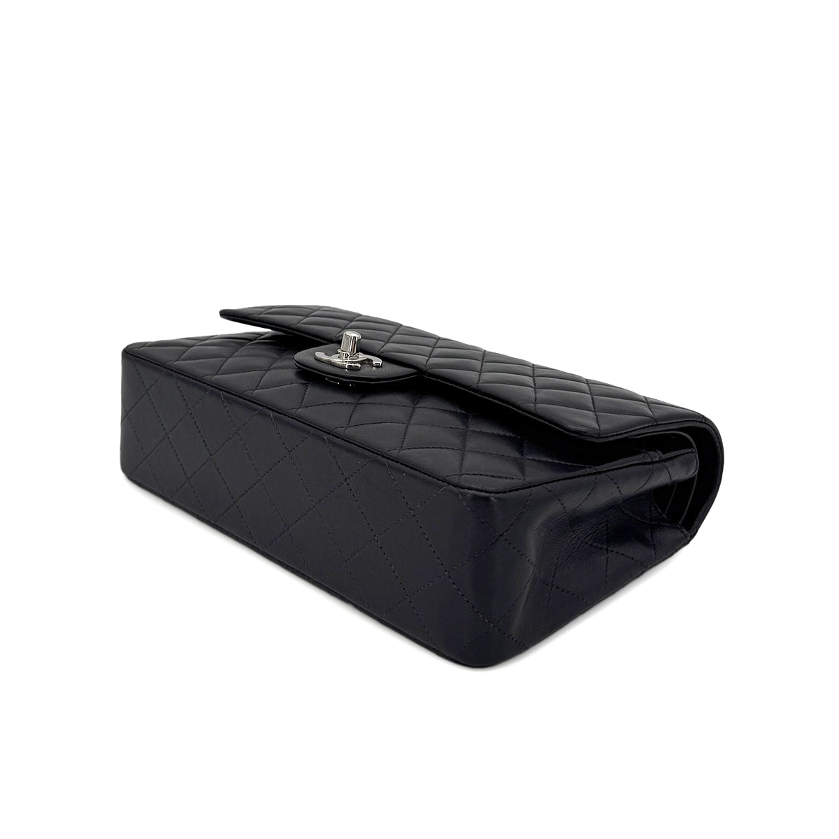 CHANEL VINTAGE CLASSIC FLAP MEDIUM CHAIN SHOULDER BAG BLACK LAMB SKIN 90279725