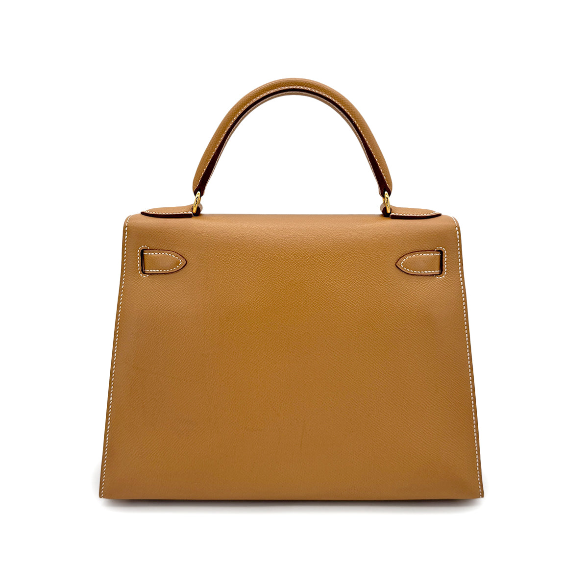 HERMES KELLY 28 SELLIER NATURAL COUCHEVEL HAND SHOULDER BAG □B GHW 90279729