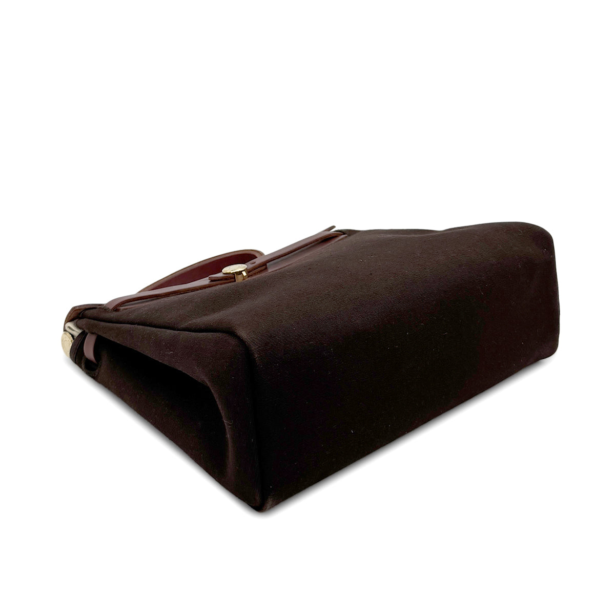 HERMES HER BAG ZIP PM 31 BROWN VACHE HUNTER TOILE OFFICIER TOTE SHOULDER BAG □F GHW 90279733