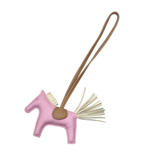 HERMES BAG CHARM RODEO PM MAUVE SYLVESTRE PINK CHAI CRAIE AGNEAU MILO U 90279744