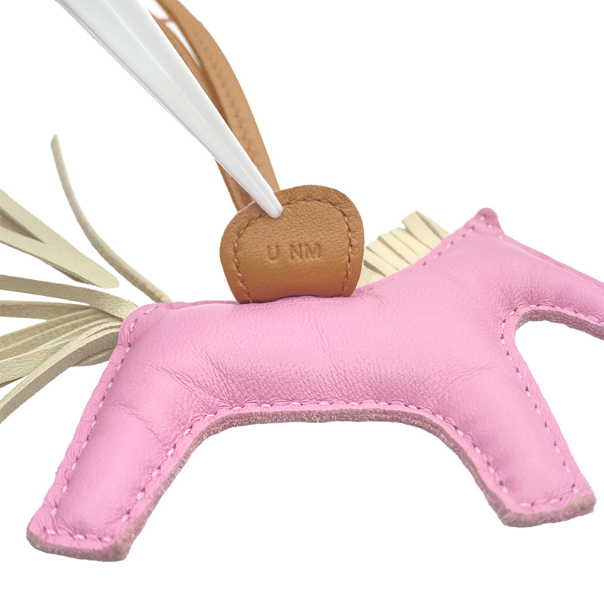 HERMES BAG CHARM RODEO PM MAUVE SYLVESTRE PINK CHAI CRAIE AGNEAU MILO U 90279744