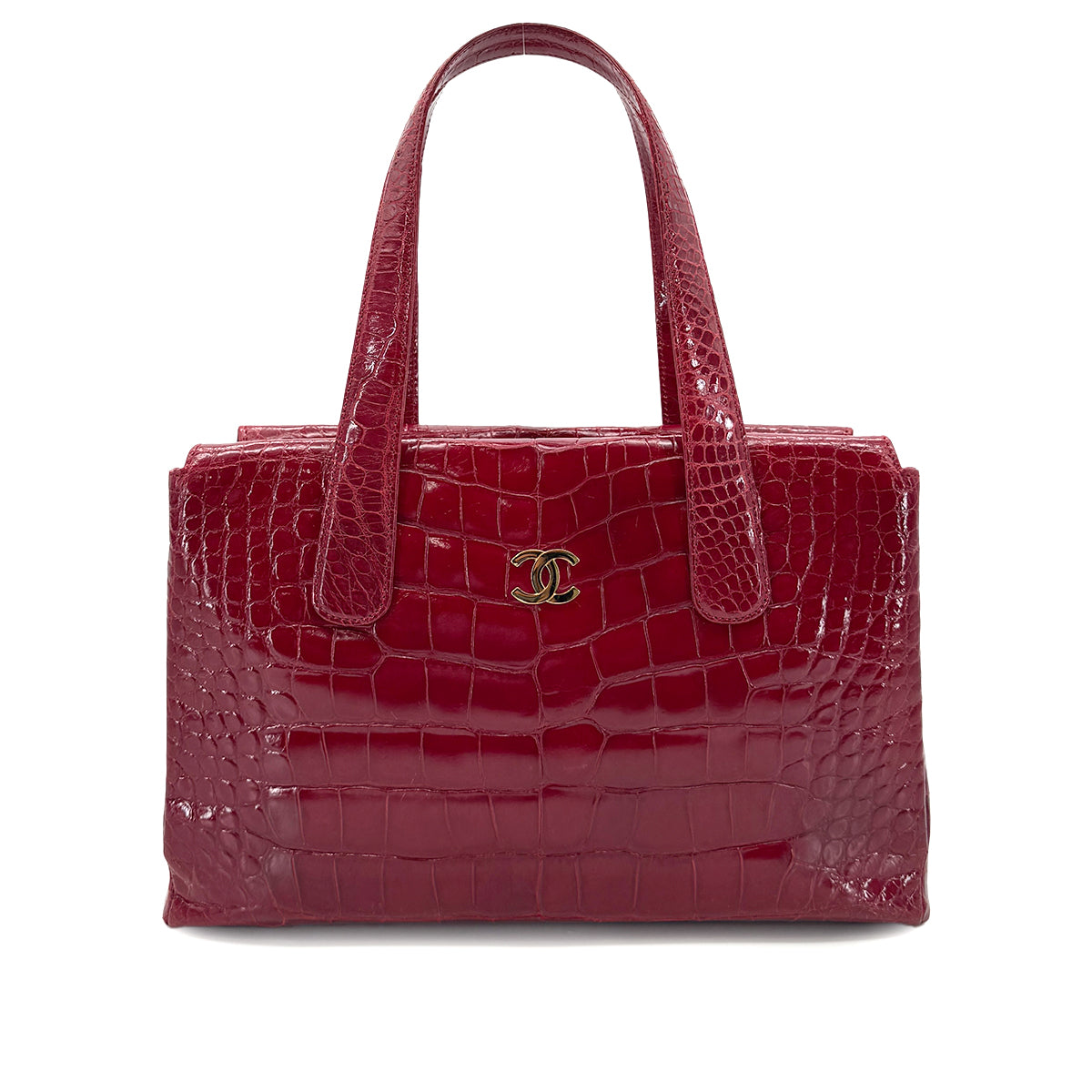 CHANEL VINTAGE HAND BAG RED CROCODILE 90279783