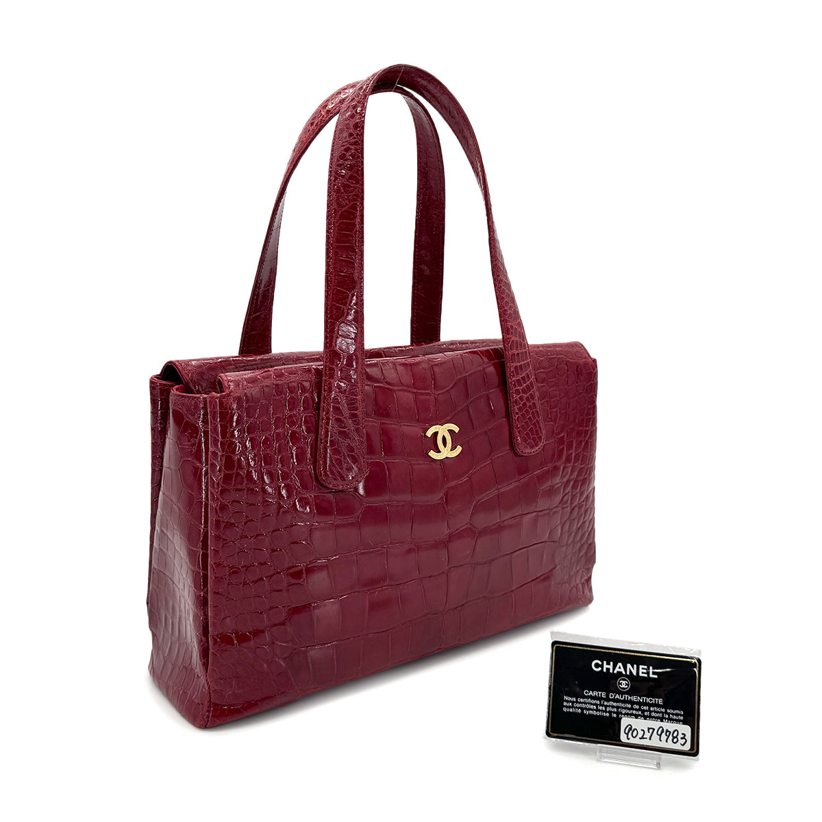 CHANEL VINTAGE HAND BAG RED CROCODILE 90279783