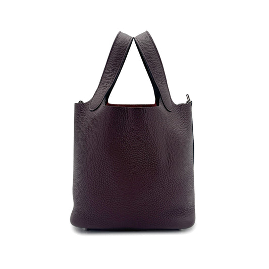 HERMES PICOTIN LOCK 18 PM ECLAT ROUGE SELLIER CABAN TAURILLON CLEMENCE VEAU SWIFT HANDBAG U SHW 90279786