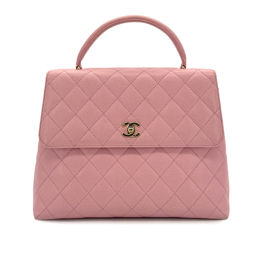CHANEL VINTAGE MATELASSE HAND BAG PINK CAVIAR SKIN 90279790