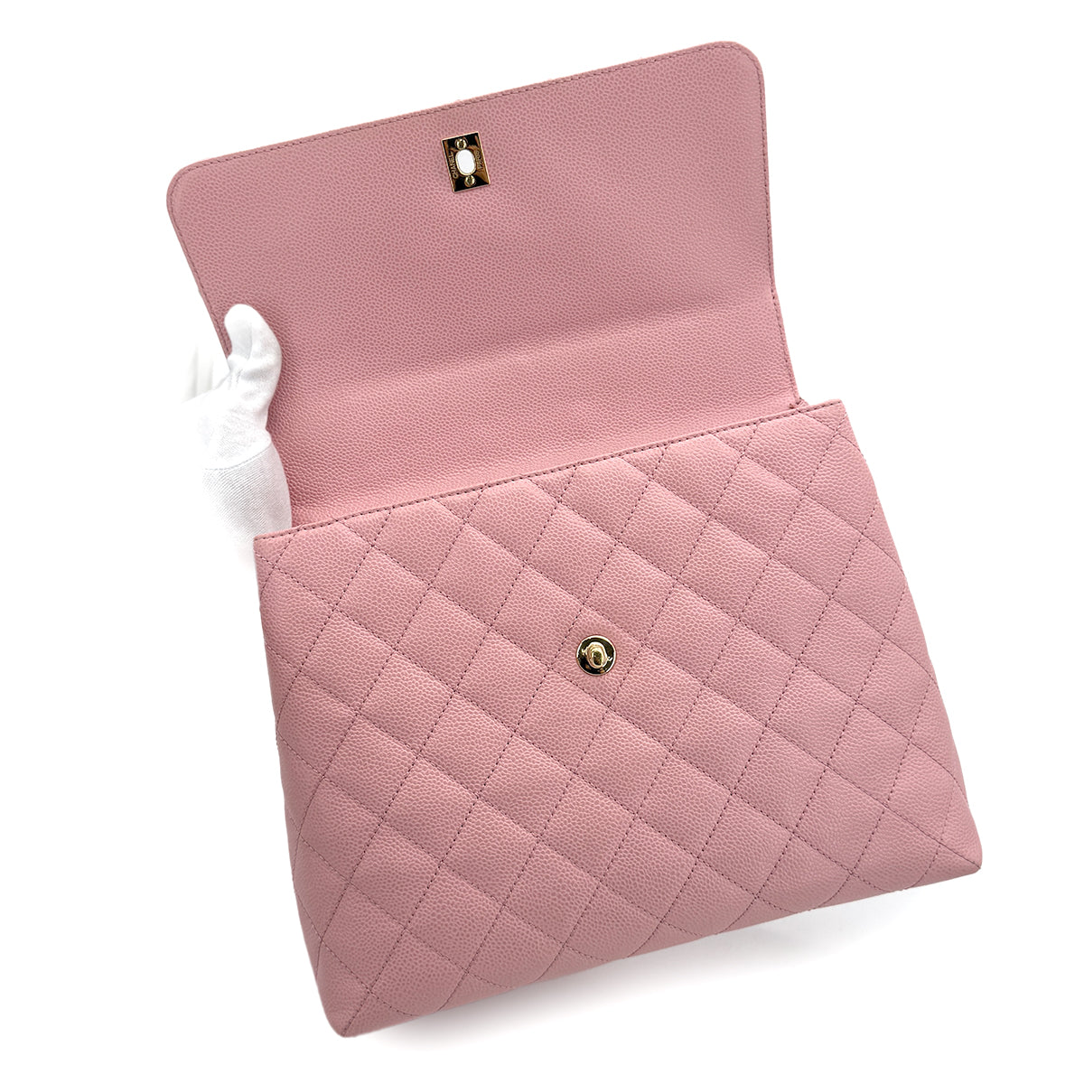 CHANEL VINTAGE MATELASSE HAND BAG PINK CAVIAR SKIN 90279790