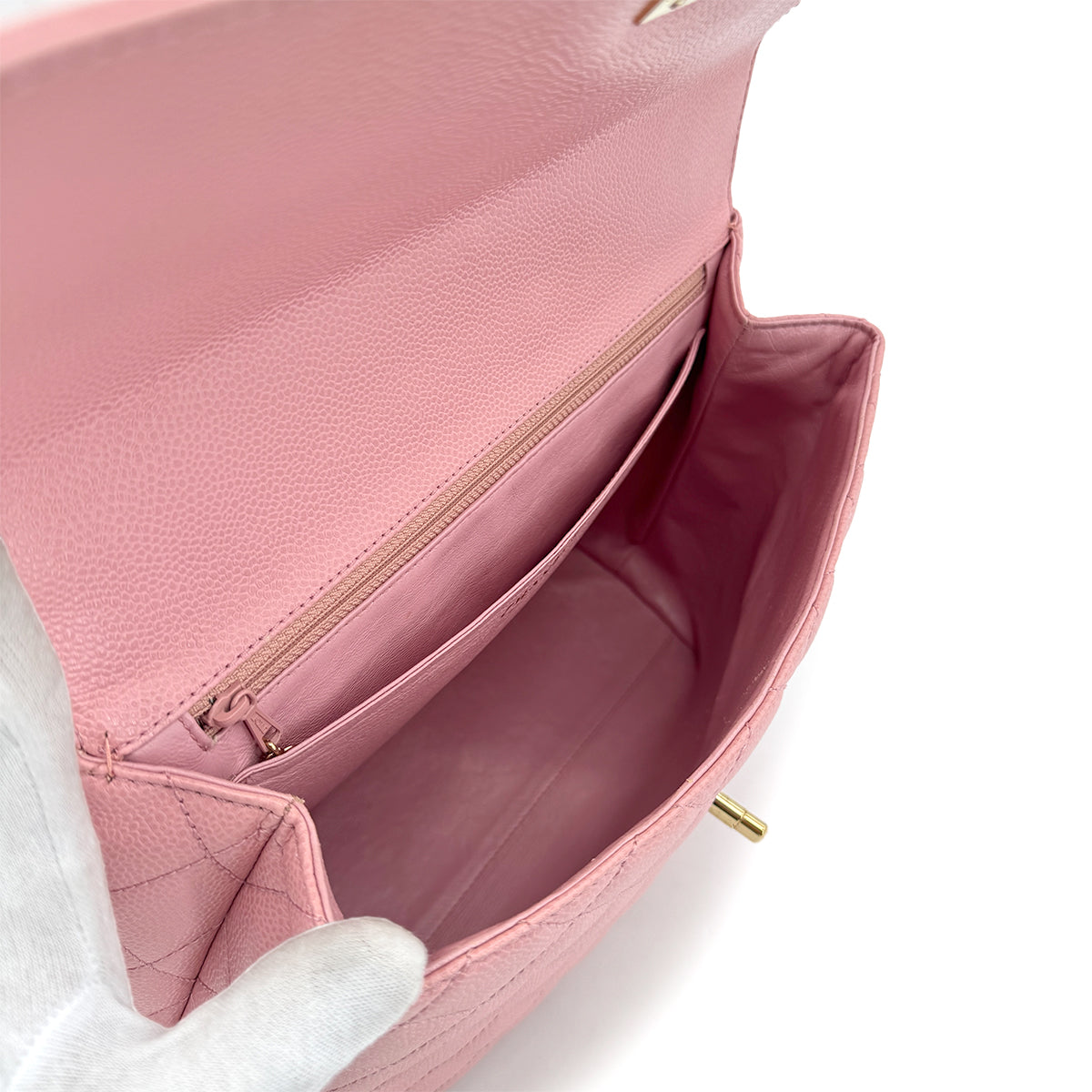 CHANEL VINTAGE MATELASSE HAND BAG PINK CAVIAR SKIN 90279790