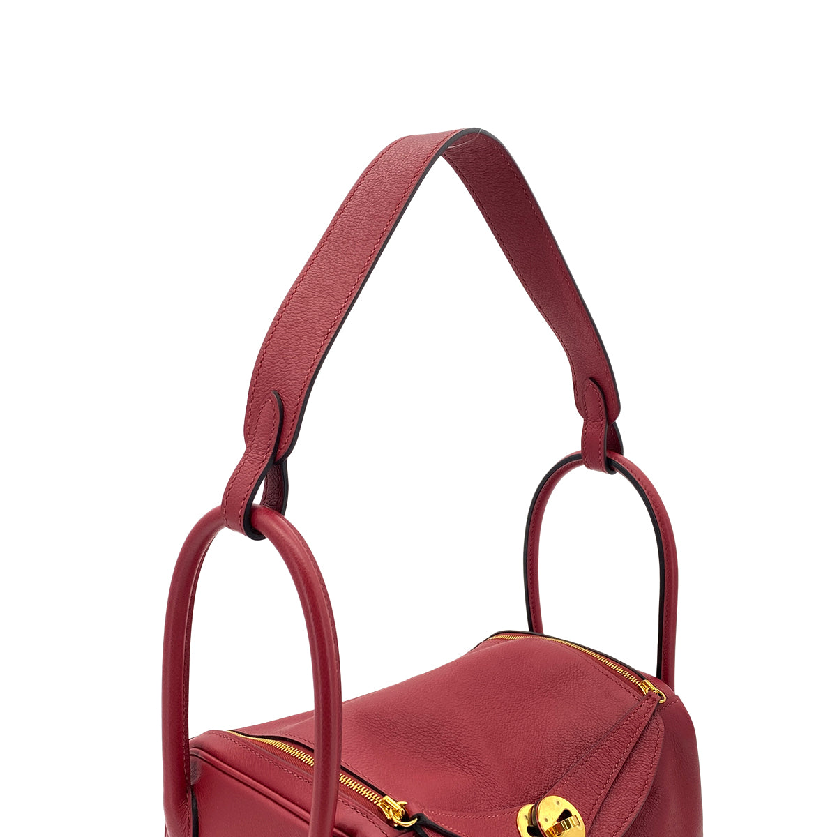 HERMES LINDY 26 ROUGE GRENADE EVERCOLOR SHOULDER BAG U GHW 90279795
