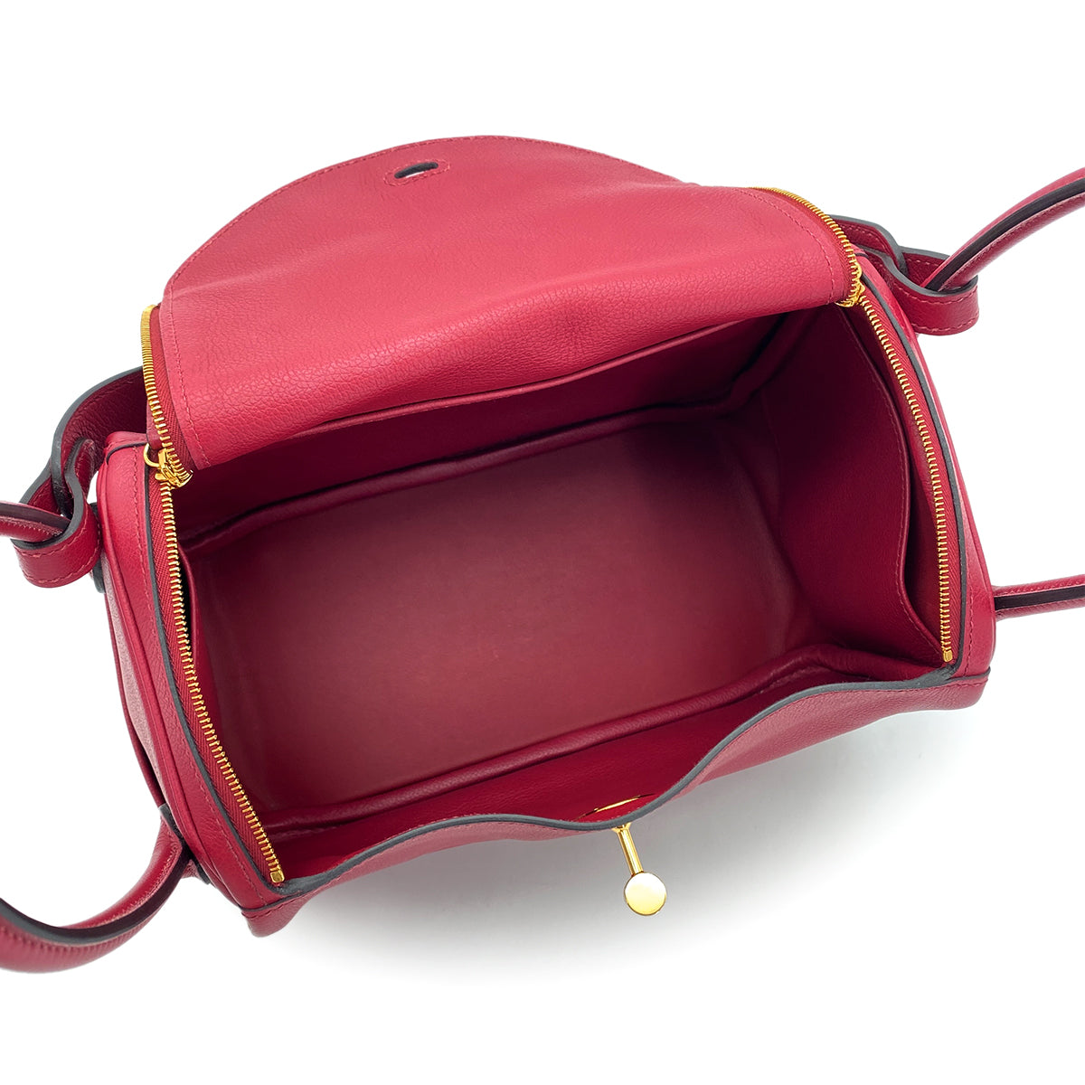 HERMES LINDY 26 ROUGE GRENADE EVERCOLOR SHOULDER BAG U GHW 90279795