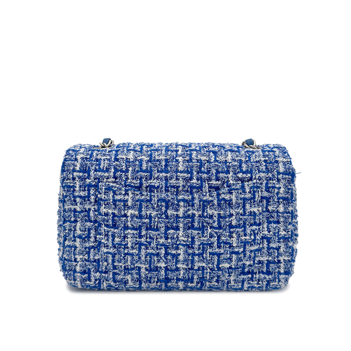 CHANEL MINI MATELASSE CHAIN SHOULDER BAG BLUE TWEED 90279798