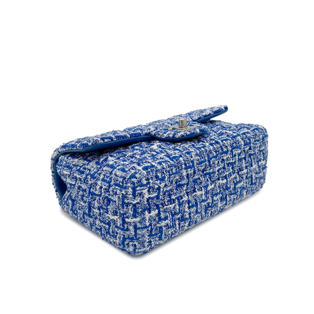 CHANEL MINI MATELASSE CHAIN SHOULDER BAG BLUE TWEED 90279798