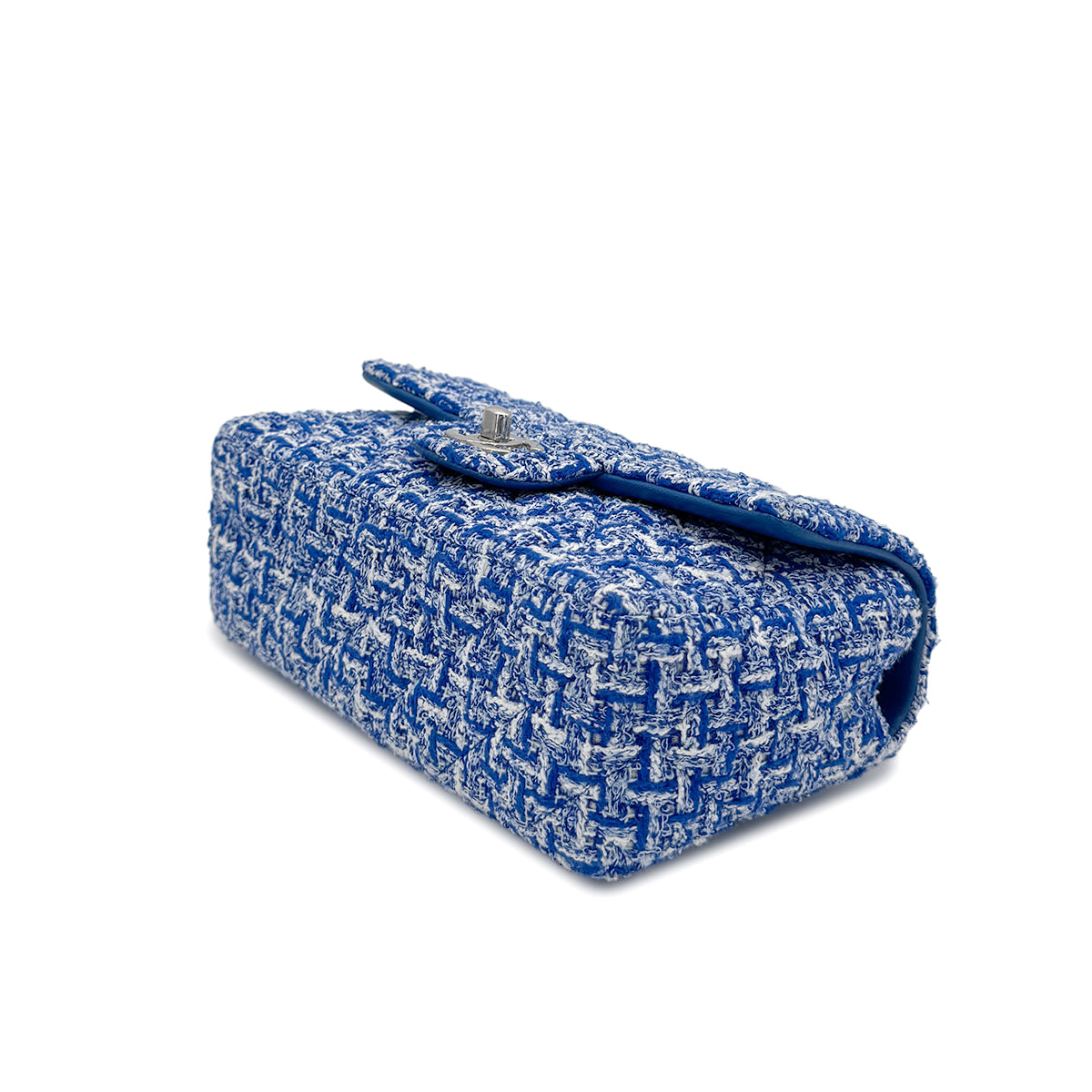 CHANEL MINI MATELASSE CHAIN SHOULDER BAG BLUE TWEED 90279798