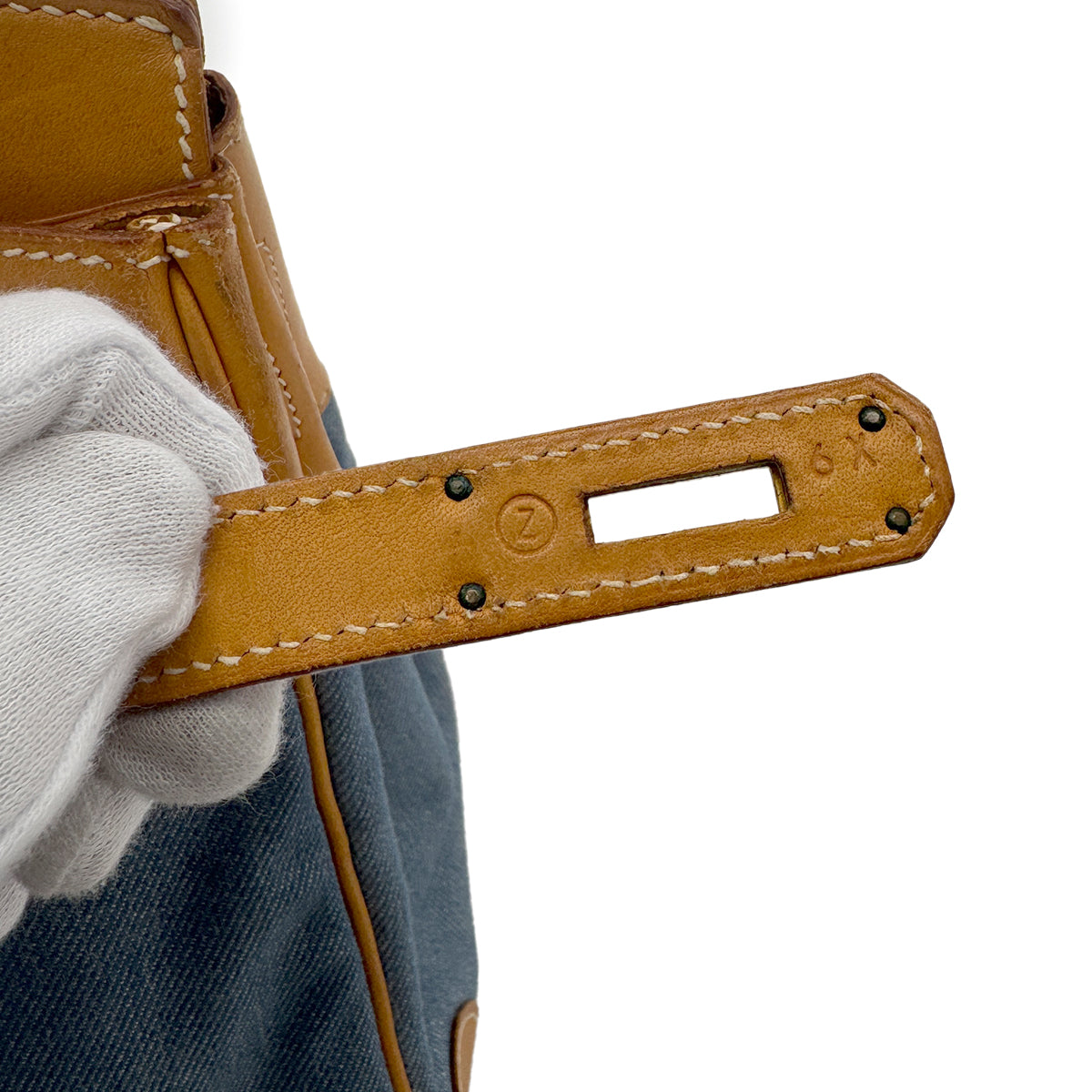 HERMES BIRKIN 30 NATUREL BLUE VALENIA TOILE JEAN HAND BAG 〇Z GHW 90279802