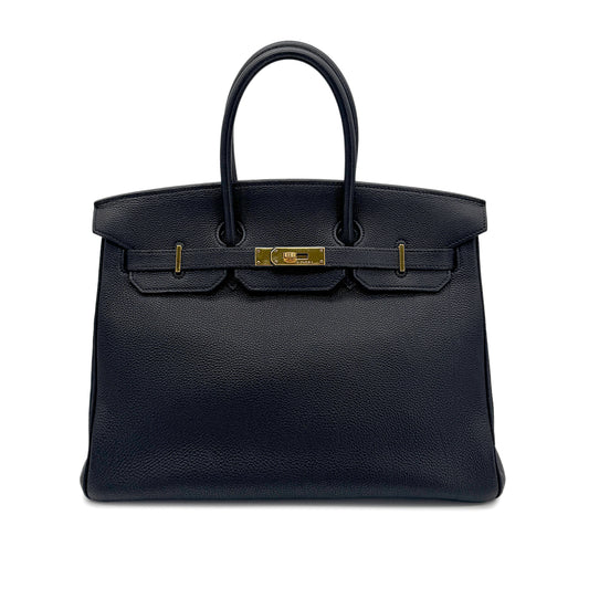 HERMES BIRKIN 35 BLACK TOGO HAND BAG □G GHW 90279805
