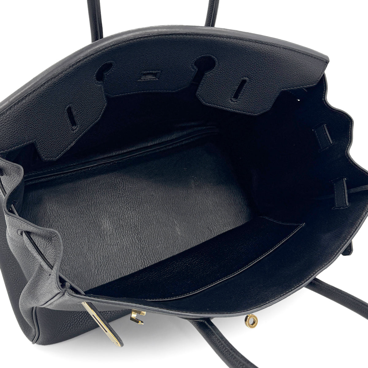 HERMES BIRKIN 35 BLACK TOGO HAND BAG □G GHW 90279805