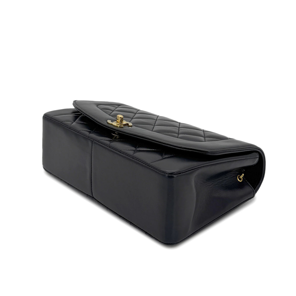 CHANEL VINTAGE DIANA MEDIUM CHAIN SHOULDER BAG BLACK LAMB SKIN 90279812