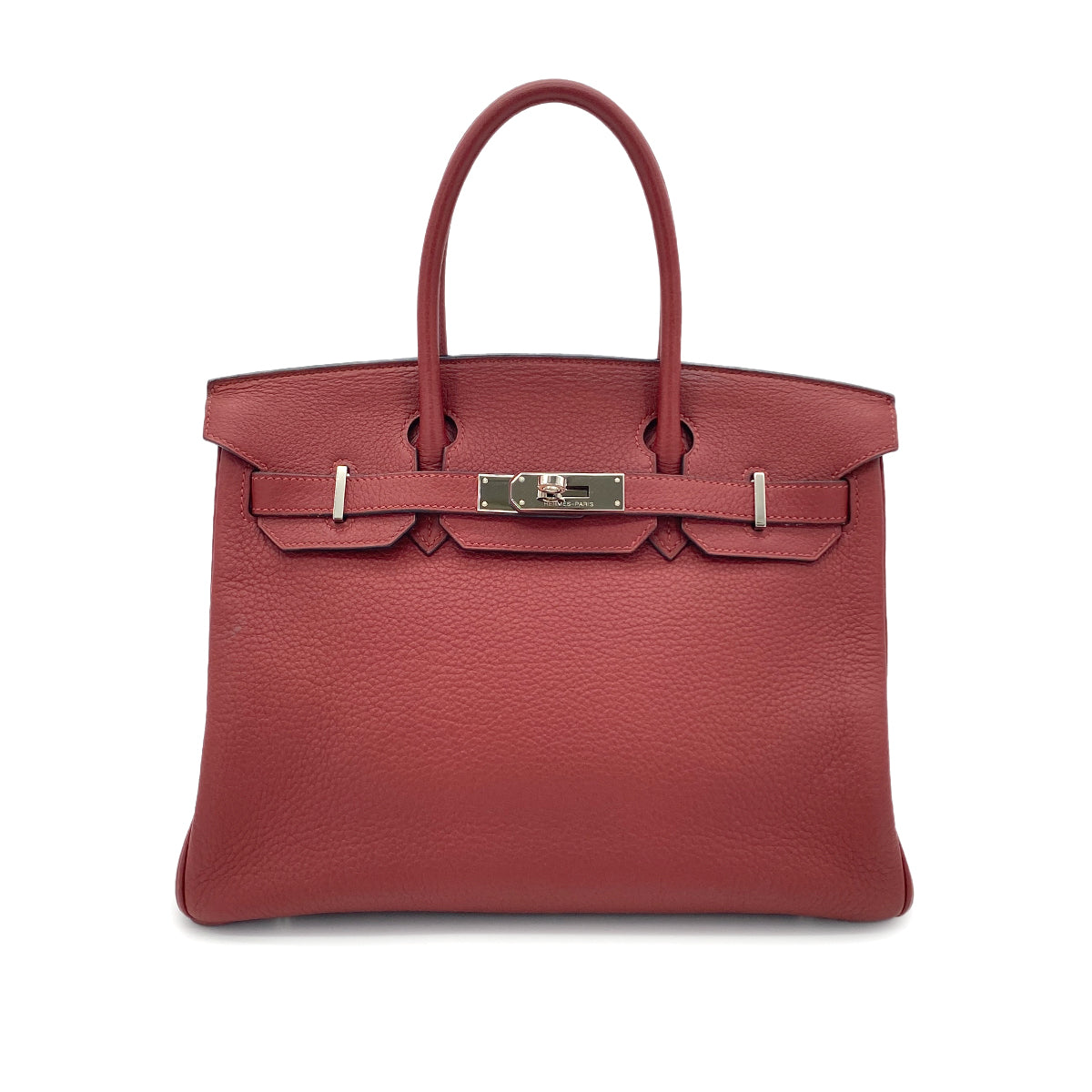 HERMES BIRKIN 30 ROUGE H TAURILLON CLEMENCE HAND BAG □J SHW 90279820