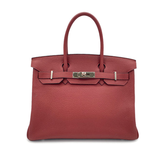 HERMES BIRKIN 30 ROUGE H TAURILLON CLEMENCE HAND BAG □J SHW 90279820