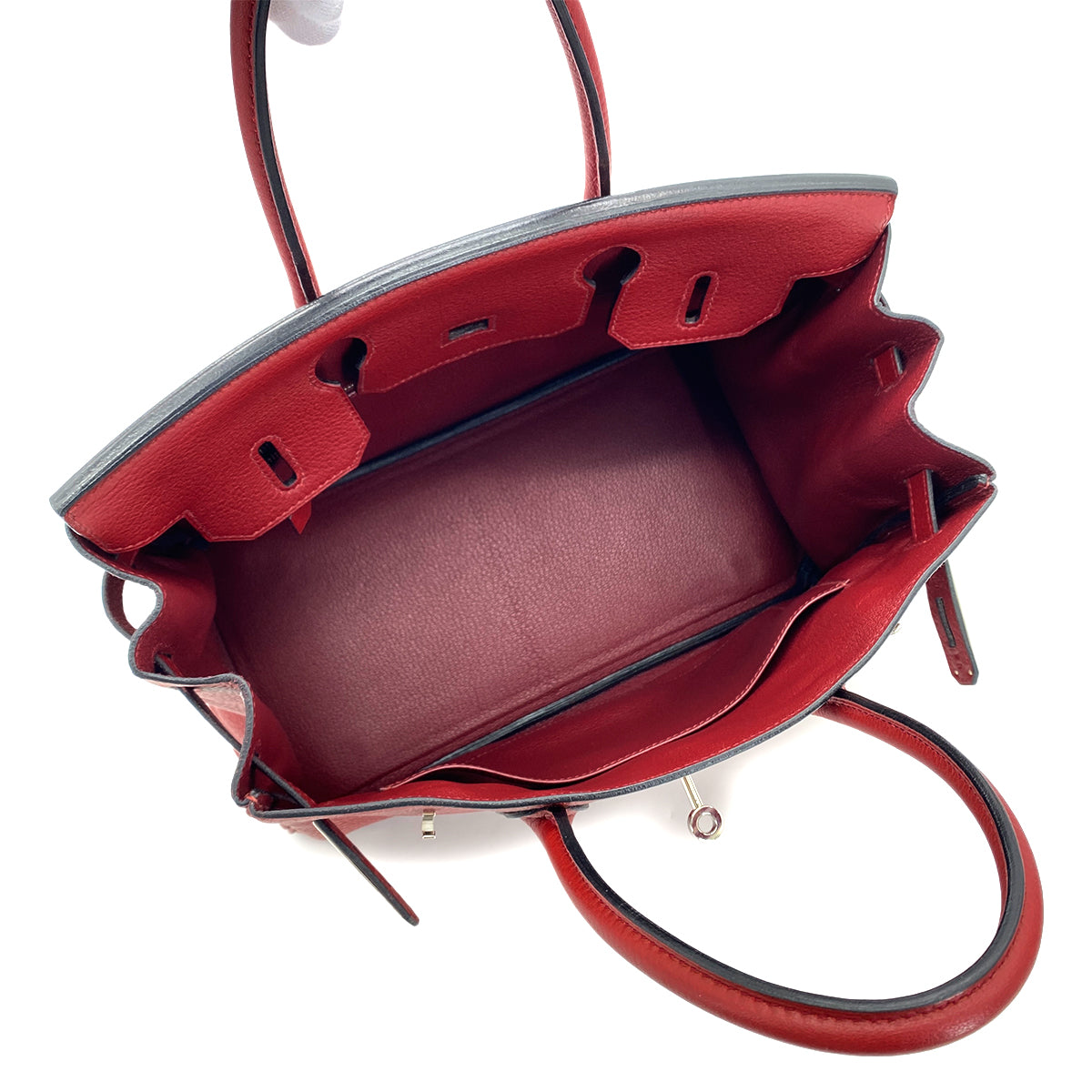 HERMES BIRKIN 30 ROUGE H TAURILLON CLEMENCE HAND BAG □J SHW 90279820