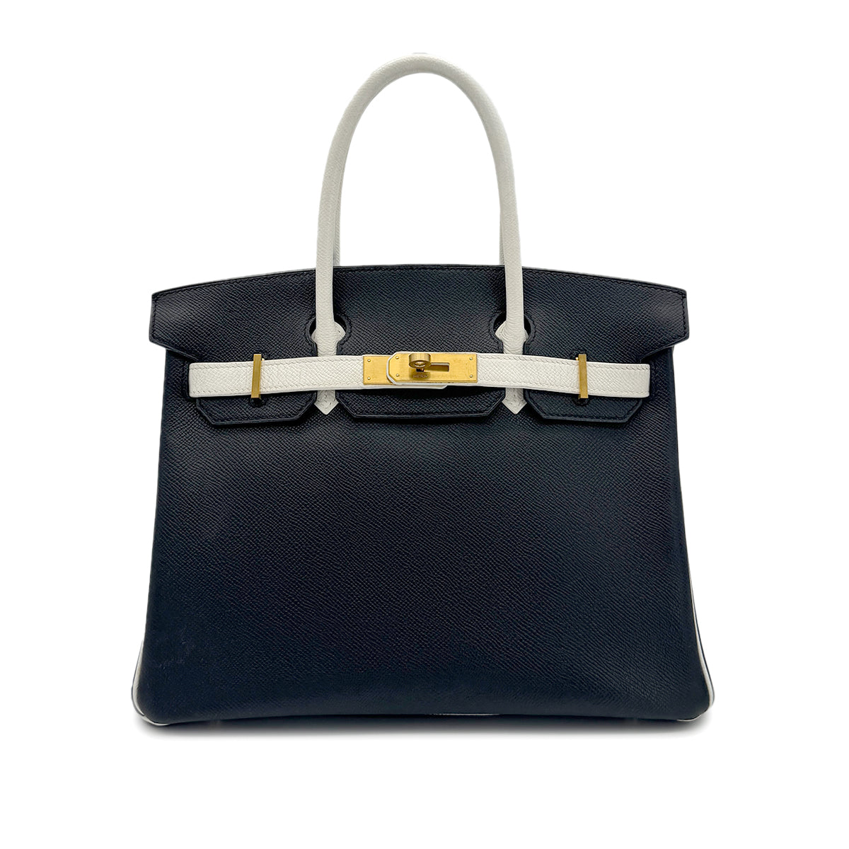 HERMES BIRKIN 30 BLACK WHITE VEAU EPSOM HAND BAG A GHW SPO 90279825
