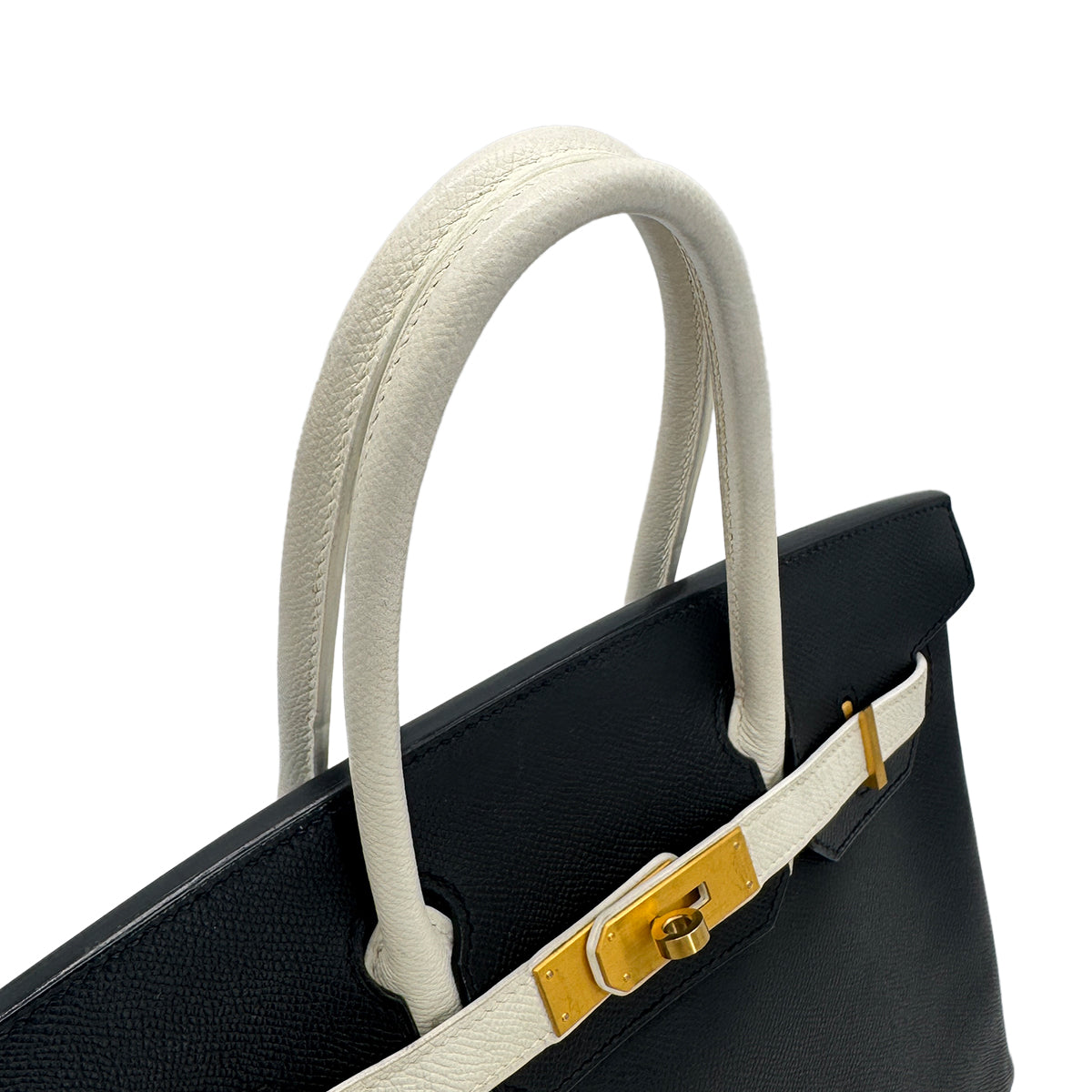 HERMES BIRKIN 30 BLACK WHITE VEAU EPSOM HAND BAG A GHW SPO 90279825