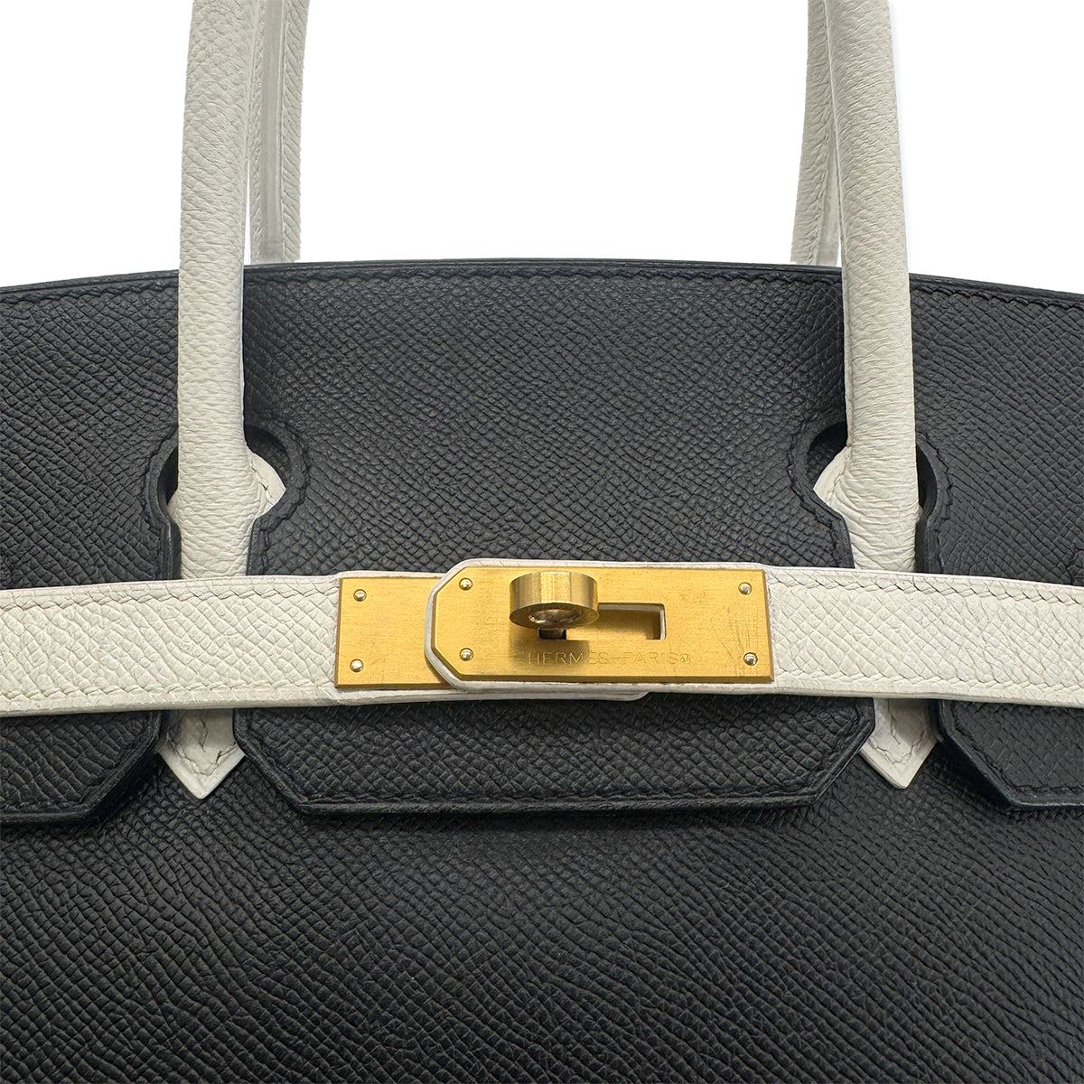 HERMES BIRKIN 30 BLACK WHITE VEAU EPSOM HAND BAG A GHW SPO 90279825