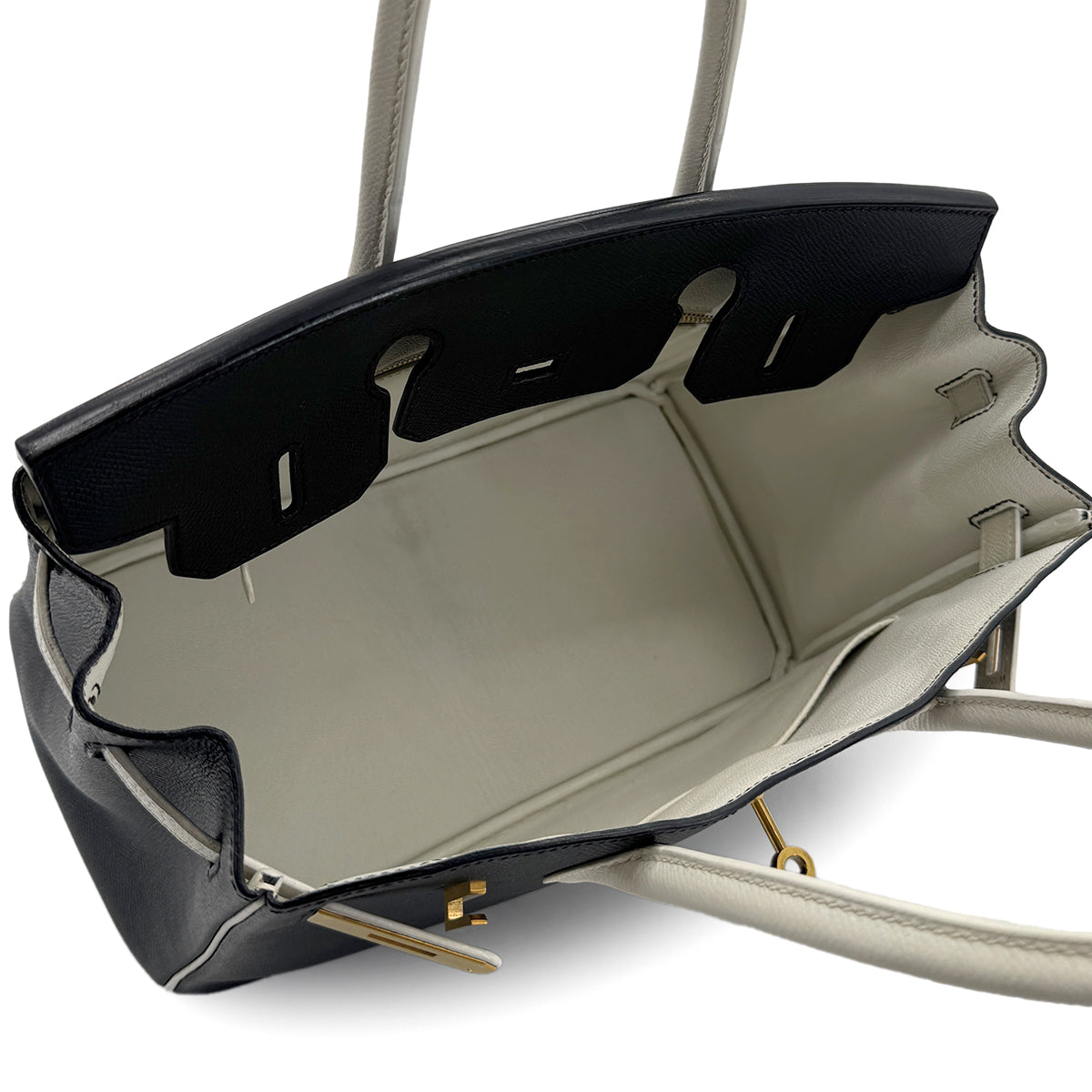 HERMES BIRKIN 30 BLACK WHITE VEAU EPSOM HAND BAG A GHW SPO 90279825