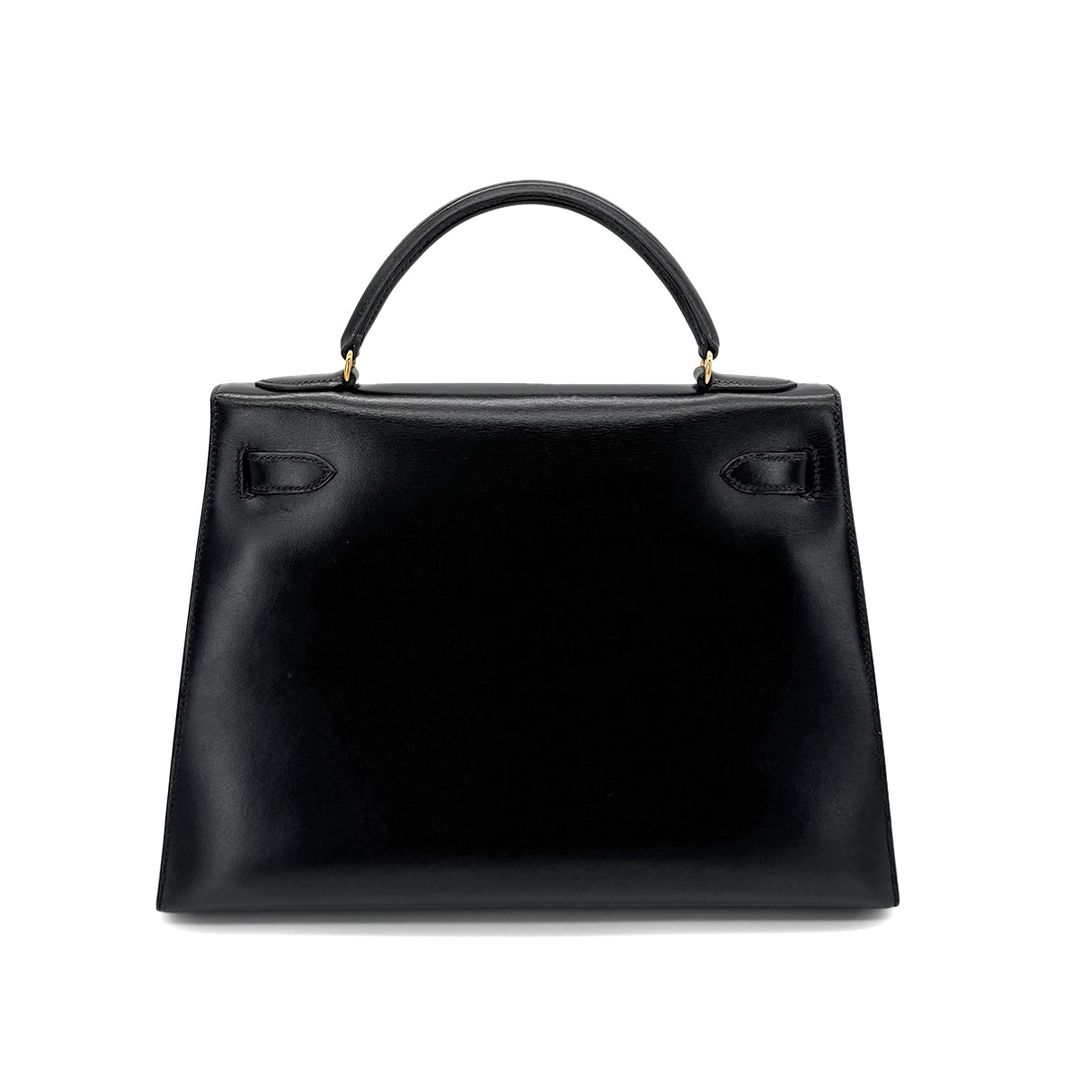 HERMES KELLY 32 SELLIER BLACK BOXCALF HAND SHOULDER BAG 〇U GHW 90279828