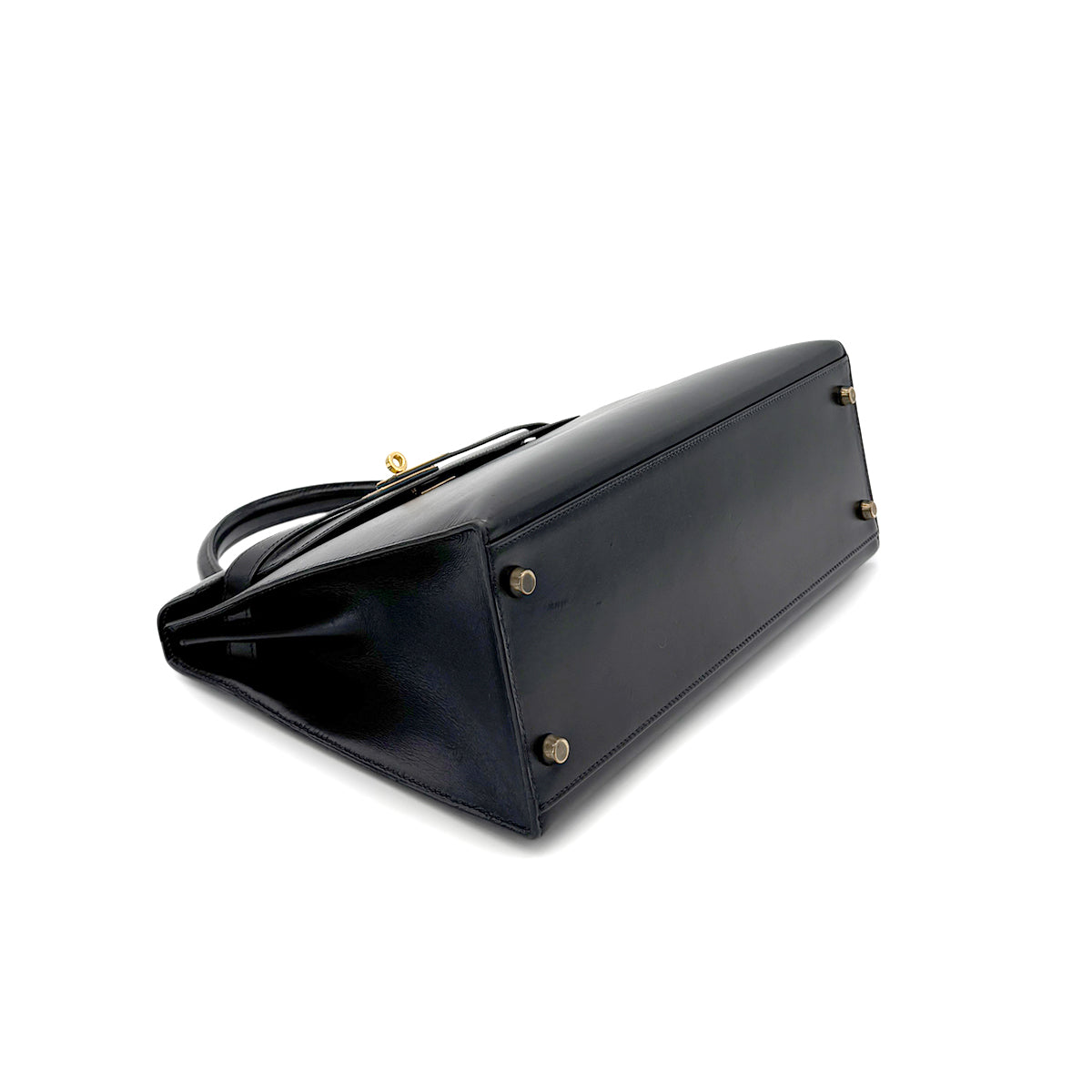 HERMES KELLY 32 SELLIER BLACK BOXCALF HAND SHOULDER BAG 〇U GHW 90279828