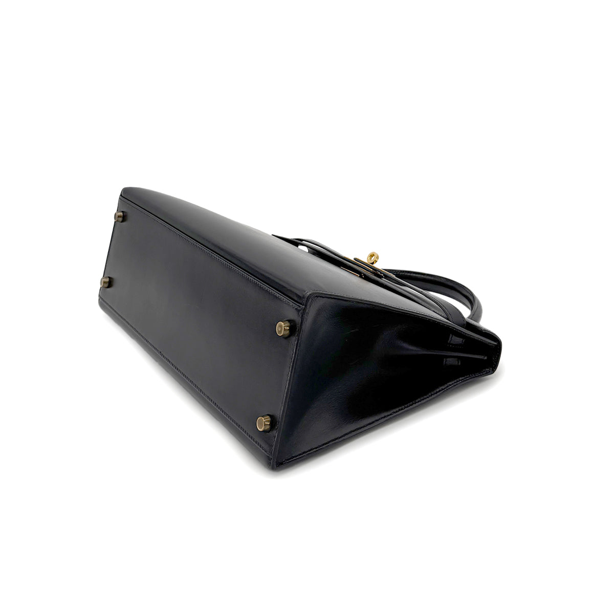 HERMES KELLY 32 SELLIER BLACK BOXCALF HAND SHOULDER BAG 〇U GHW 90279828