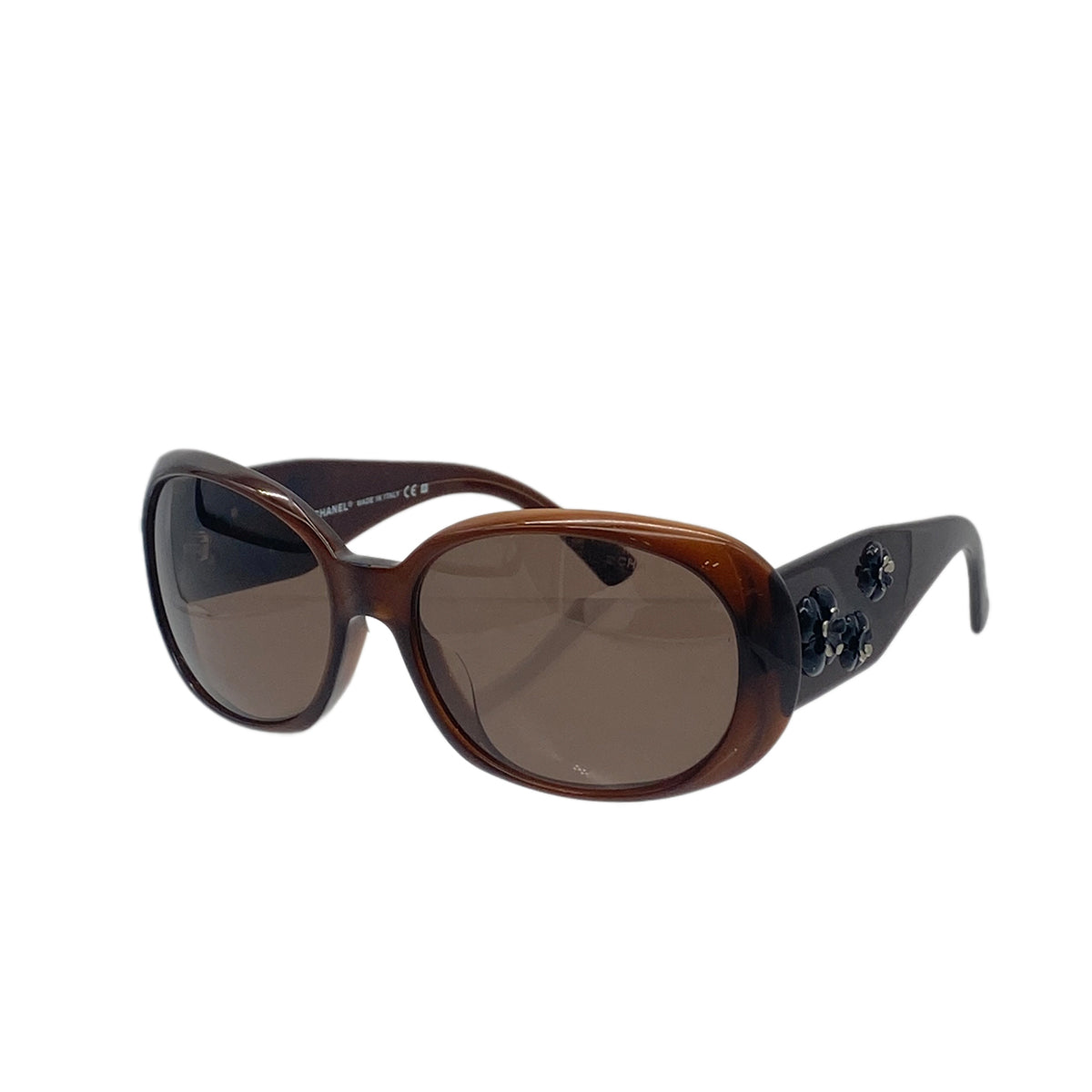 CHANEL VINTAGE SUNGLASSES COCOMARK CAMELLIA BROWN EYEWEAR 90279927