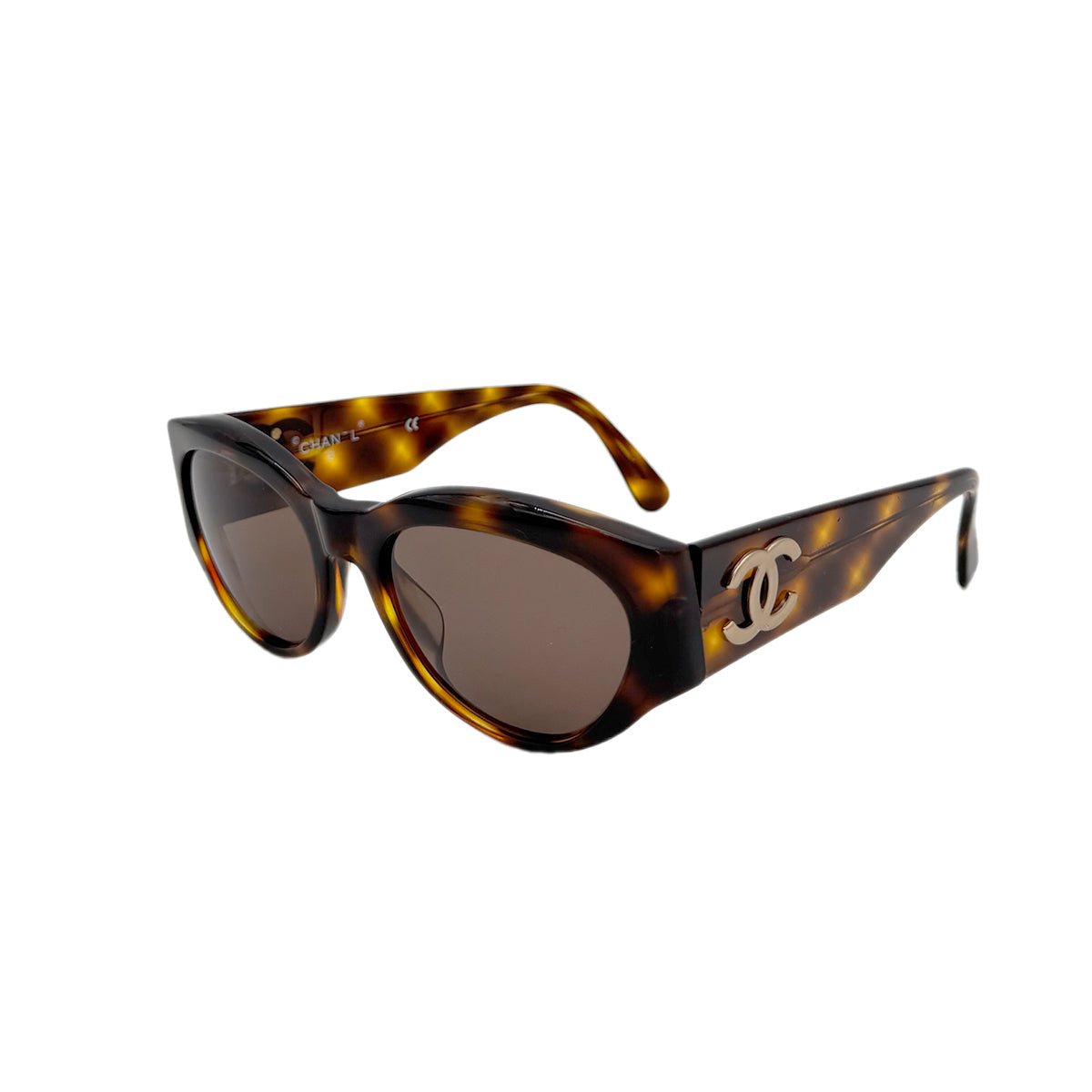 CHANEL VINTAGE SUNGLASSES COCOMARK TORTOISESHELL BROWN EYEWEAR 90279932