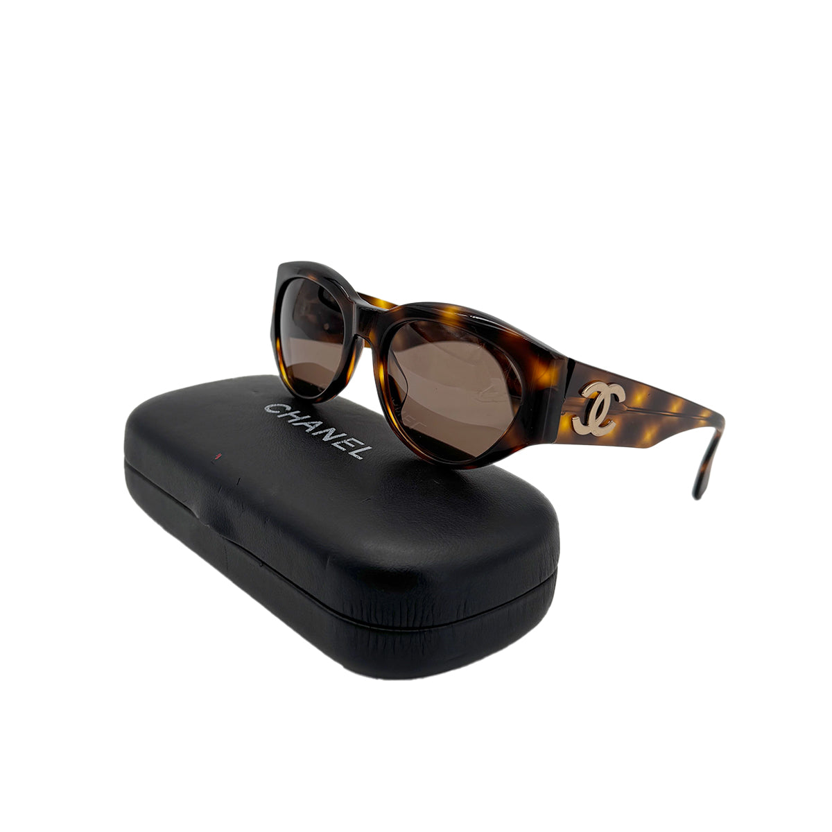 CHANEL VINTAGE SUNGLASSES COCOMARK TORTOISESHELL BROWN EYEWEAR 90279932