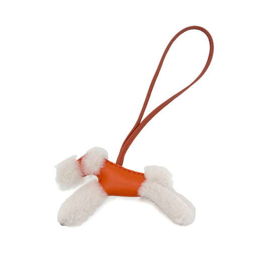 HERMES BUDY CHARM ROSE TEXAS CORNALINE ECRU AGNEAU MILO MOUTON 90279942