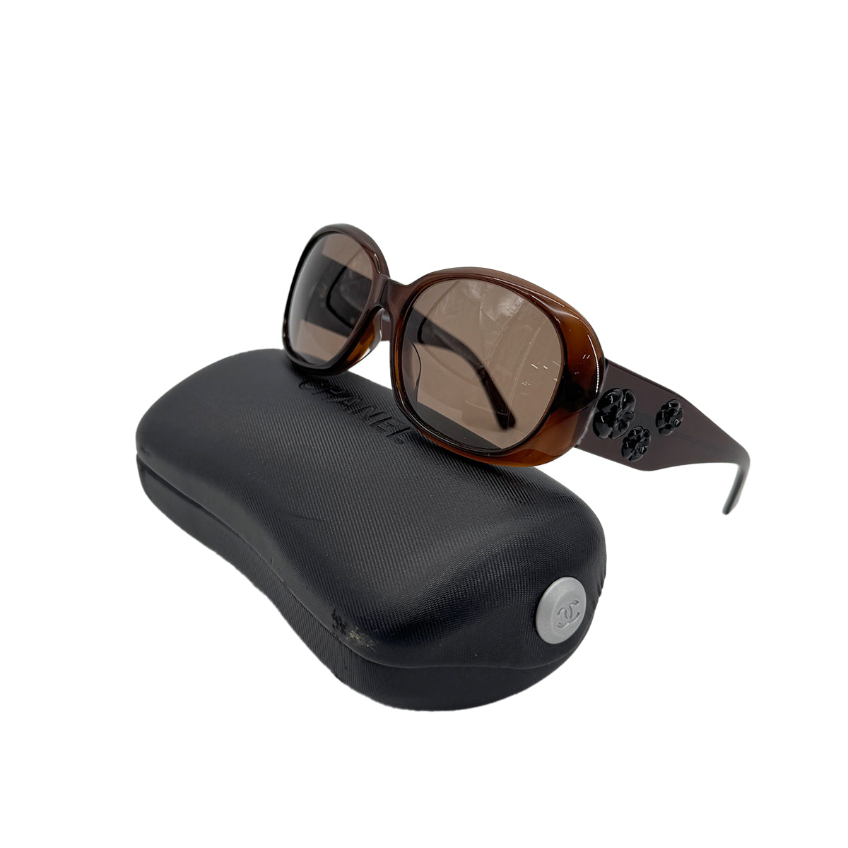 CHANEL VINTAGE SUNGLASSES COCOMARK CAMELLIA BROWN EYEWEAR 90279946