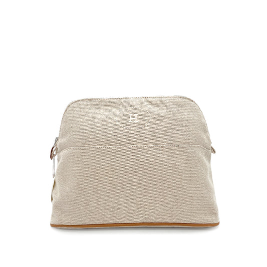 HERMES BOLIDE POUCH 30 BEIGE TOILE H 90279947